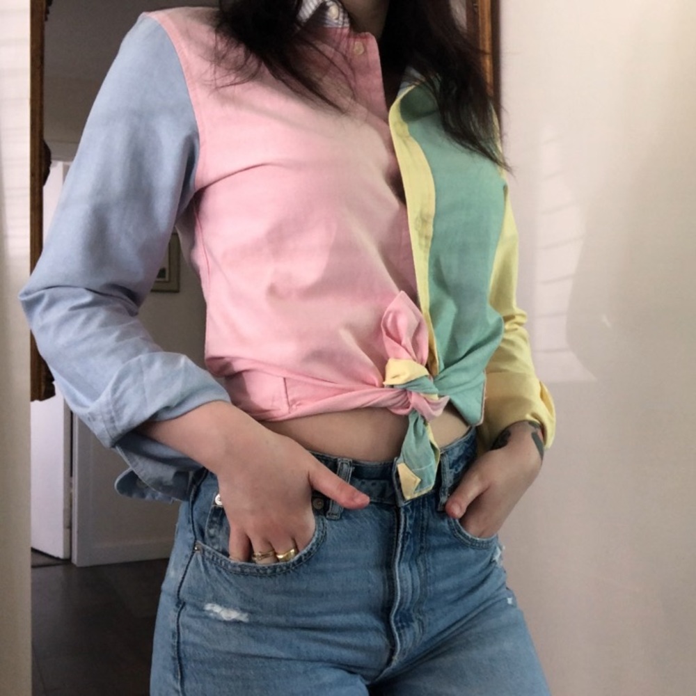 Ralph Lauren Retro Color Block Blouse